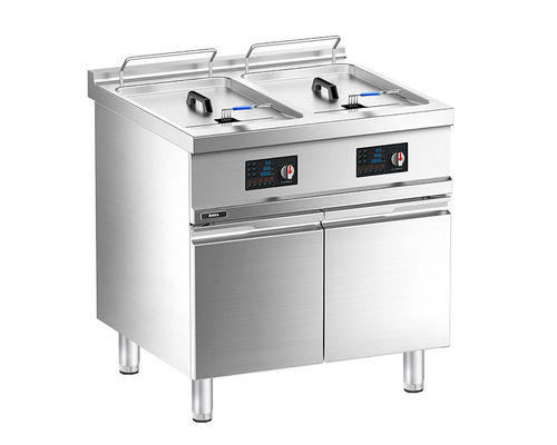 calidad  Floor Western Electric Double-tank Deep Fryer with Cabinet fábrica