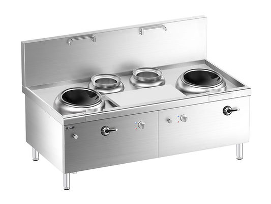 calidad  Floor Chinese Induction  Double-wok  and Double Bain Marie  Stove with Cabinet fábrica